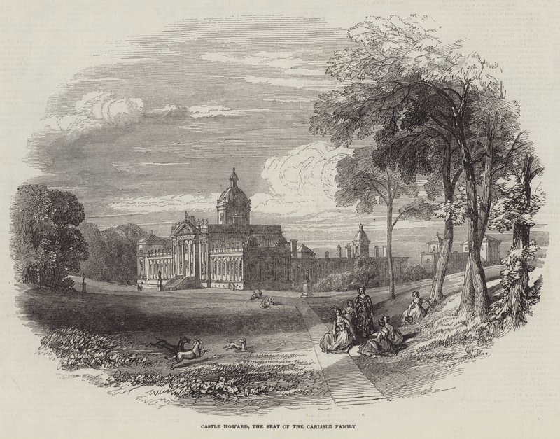 Château Howard, résidence de la famille Carlisle (gravure) - English School