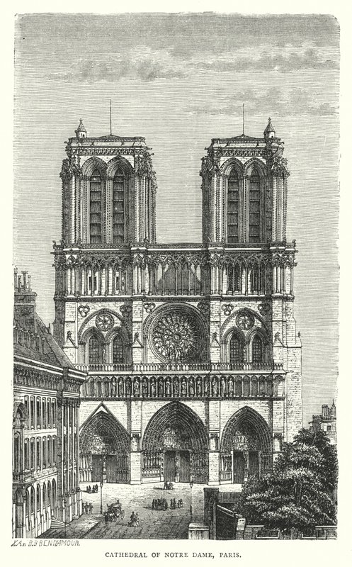 Cathédrale Notre-Dame, Paris (gravure) - English School