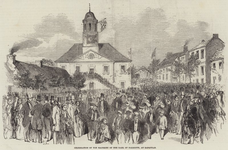 Célébration de la majorité du comte de Dalkeith, à Sanquhar (gravure) - English School
