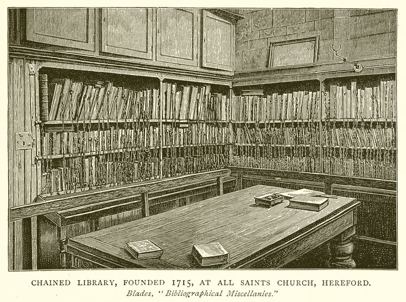 Bibliothèque enchaînée, fondée en 1715, à l