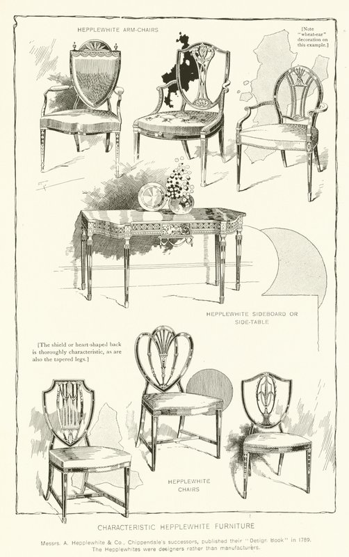 Mobilier caractéristique Hepplewhite - English School