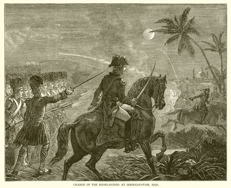 Charge des Highlanders à Seringapatam, 1792 - English School