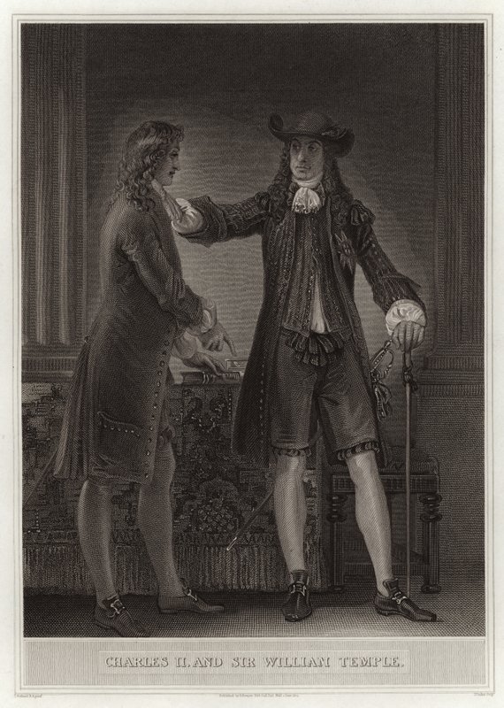 Charles II et Sir William Temple - English School