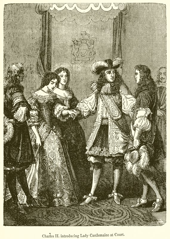 Charles II présentant Lady Castlemaine à la cour - English School