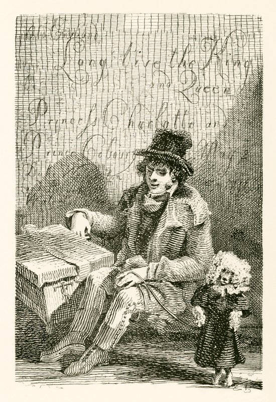 Charles Wood, un aveugle, avec un orgue et un chien dansant - English School
