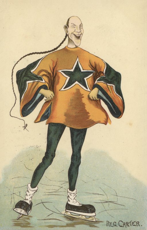 Homme chinois patinant sur glace - English School