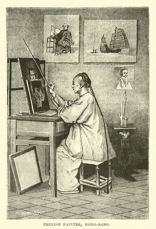Peintre chinois, Hong-Kong - English School