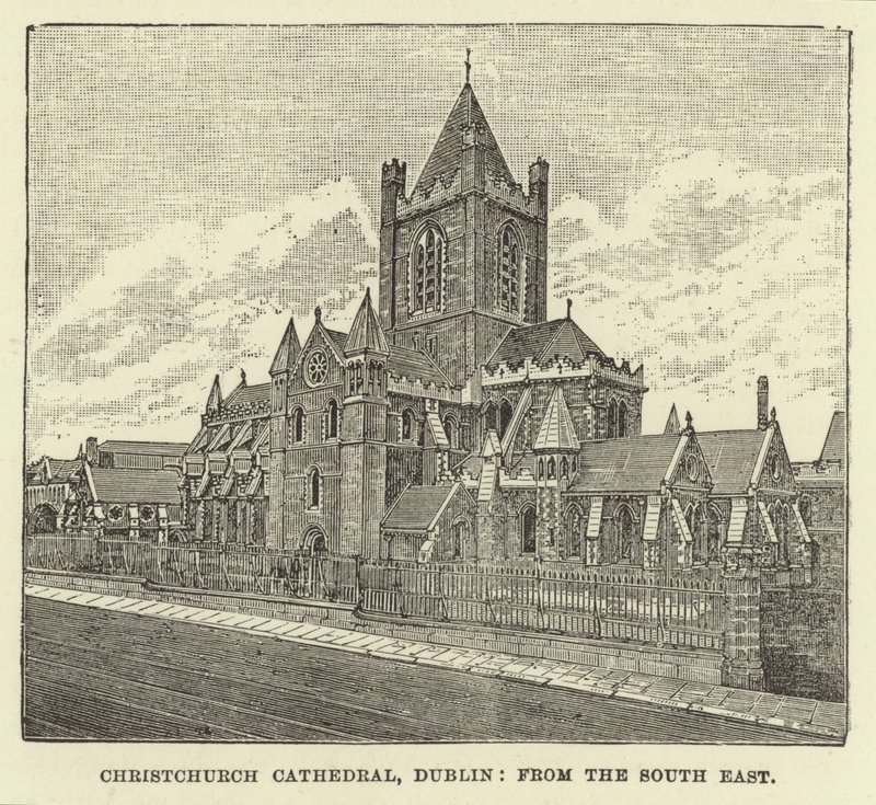 Cathédrale de Christchurch, Dublin, depuis le sud-est - English School