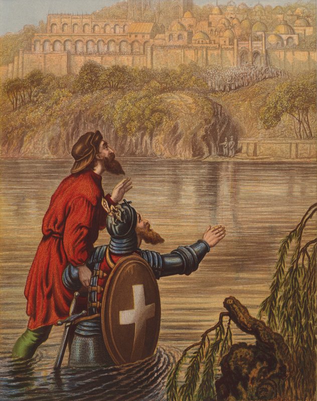 Chrétien et Espoir entrant dans la rivière - English School