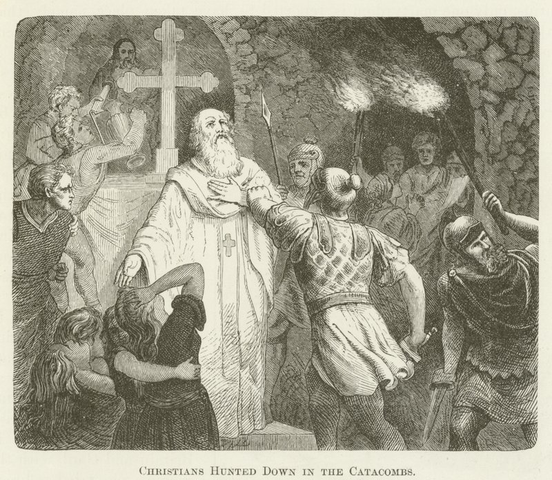 Chrétiens Pourchassés dans les Catacombes - English School