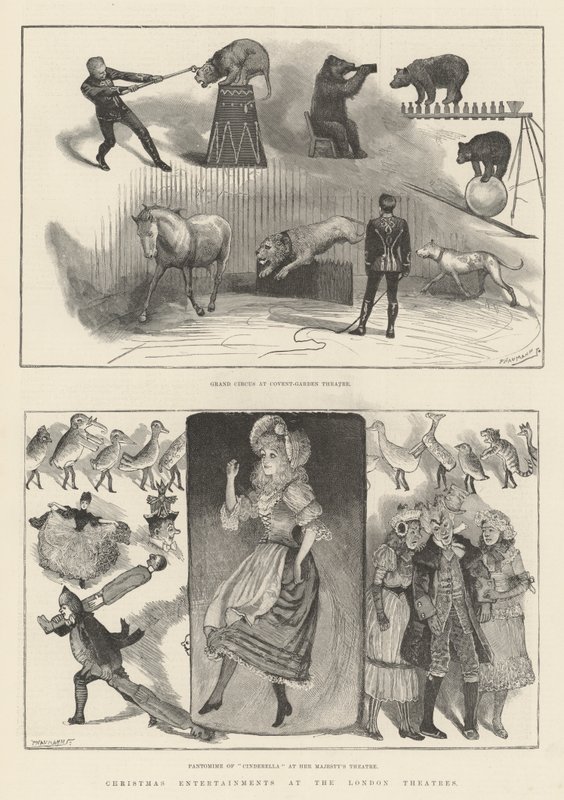 Divertissements de Noël dans les théâtres de Londres (gravure) - English School