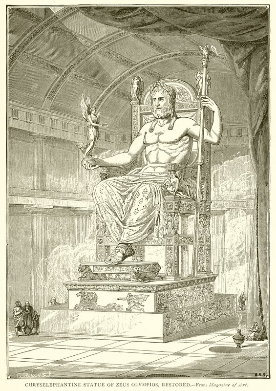 Statue chryséléphantine de Zeus Olympios, restaurée - English School