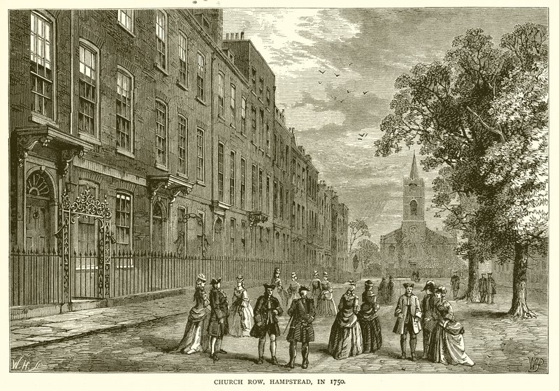 Church Row, Hampstead, en 1750 - English School
