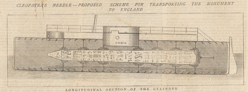 Aiguille de Cléopâtre : Schéma proposé pour le transport du monument en Angleterre - English School