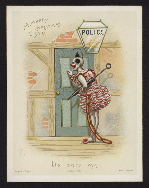 Clown frappant à la porte d