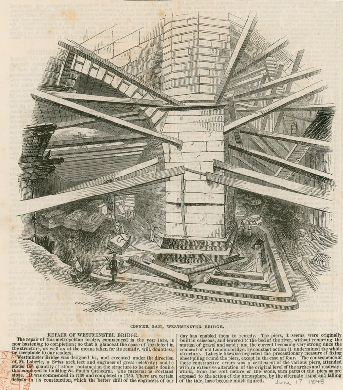 Cofferdam, Pont de Westminster - English School