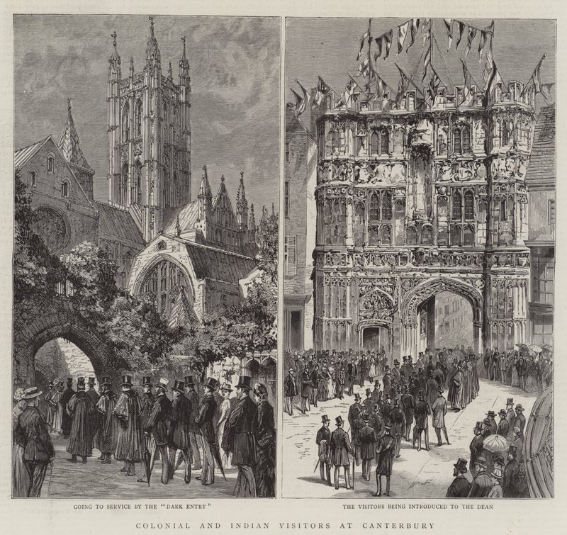 Visiteurs coloniaux et indiens à Canterbury - English School