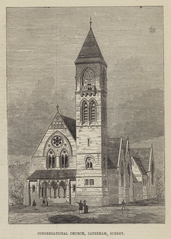 Église congrégationaliste, Caterham, Surrey (gravure) - English School