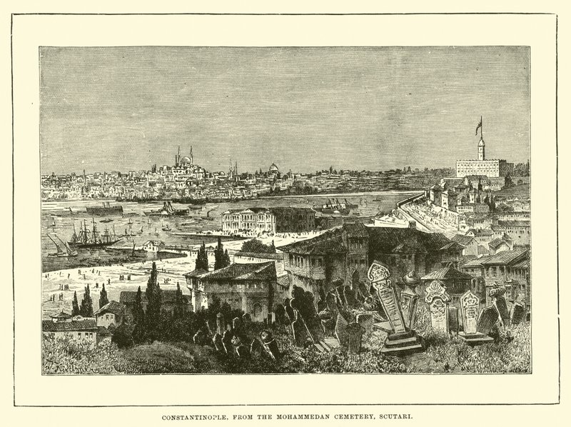 Constantinople, depuis le cimetière musulman, Scutari - English School