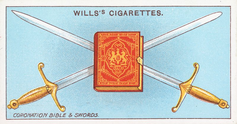 Bible de couronnement et épées - English School