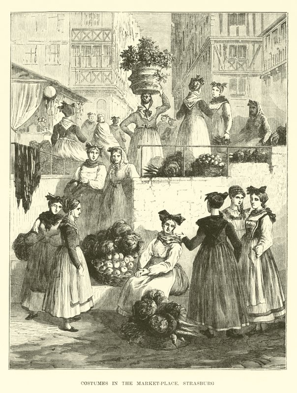 Costumes sur la place du marché, Strasbourg - English School