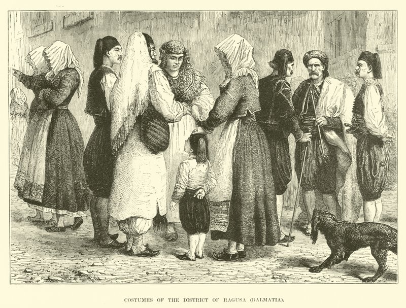 Costumes du district de Raguse, Dalmatie - English School
