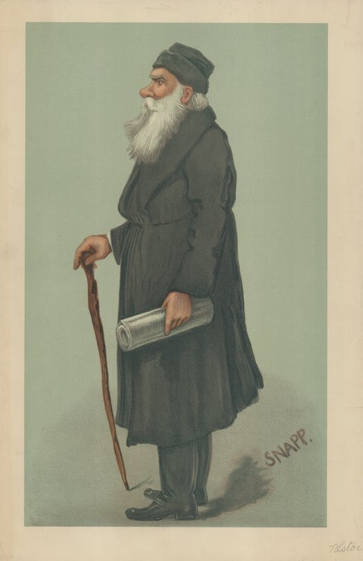 Comte Lyof Nikolaivitch Tolstoï, 24 octobre 1901, caricature de Vanity Fair - English School