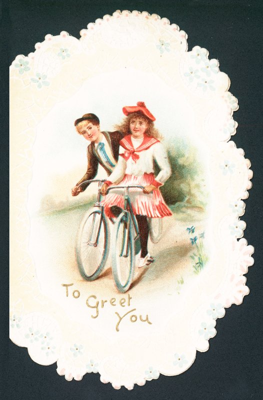 Couple à vélo, Carte de Noël - English School