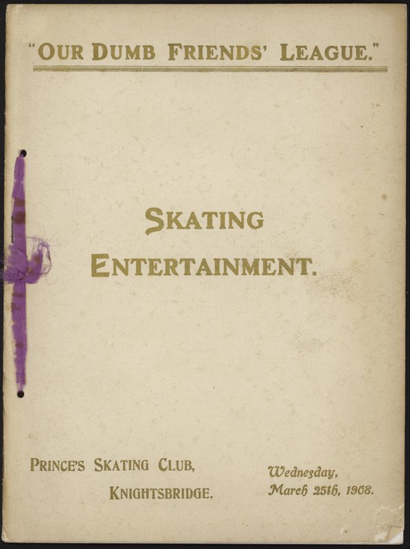 Couverture du programme de patinage de Our Dumb Friends League - English School
