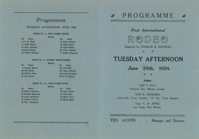 Couverture du programme du premier rodéo international - English School