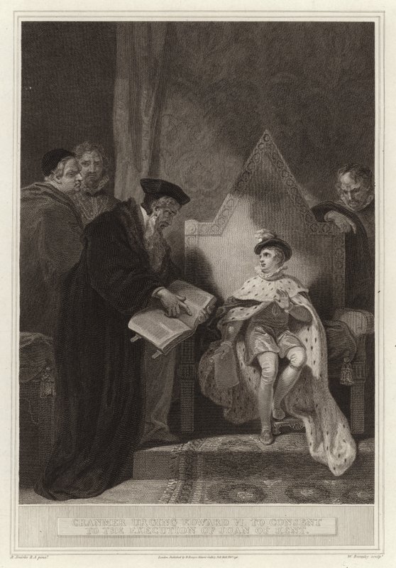 Cranmer exhortant Édouard VI à consentir à l