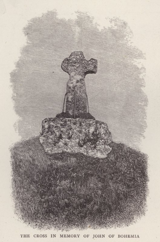 Croix en mémoire de Jean de Bohême, tué en combattant dans l
