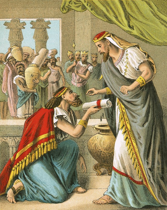 Daniel reçoit des cadeaux du roi - English School