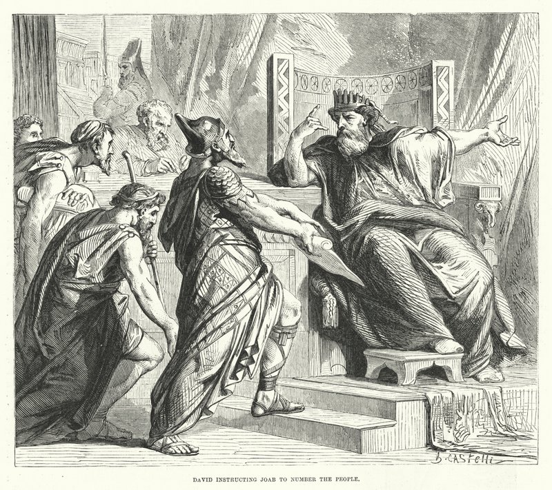 David instruisant Joab de compter le peuple (gravure) - English School