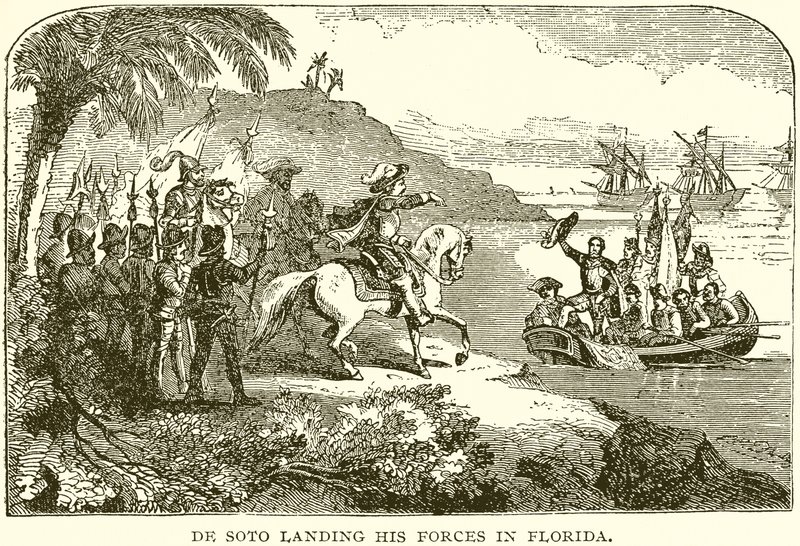 De Soto débarquant ses forces en Floride - English School