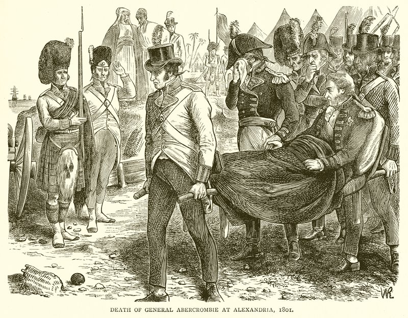 Mort du général Abercrombie à Alexandrie, 1801 - English School