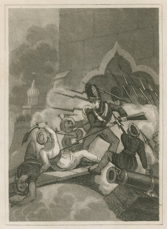 Mort de Tippoo Sahib au siège de Seringapatam, Inde, 1799 - English School