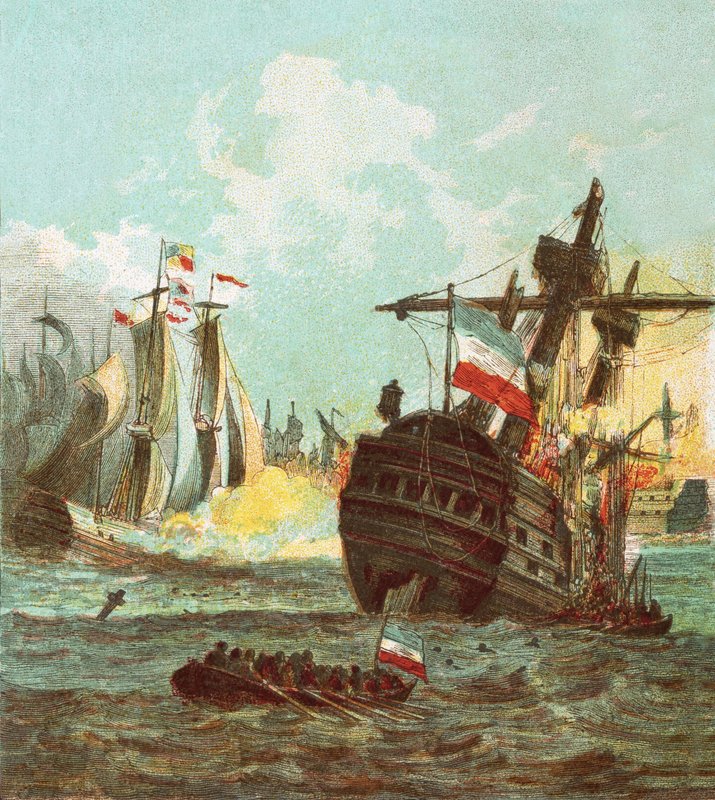 Défaite de la flotte hollandaise - English School