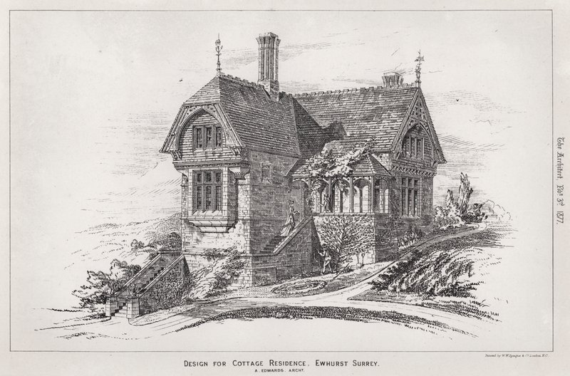 Conception pour une résidence de cottage, Ewhurst, Surrey (gravure) - English School