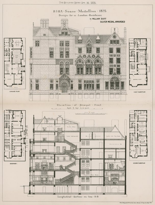 Conception pour une résidence londonienne par William Scott - English School