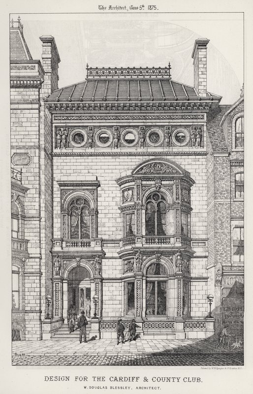 Projet pour le Cardiff and County Club (gravure) - English School