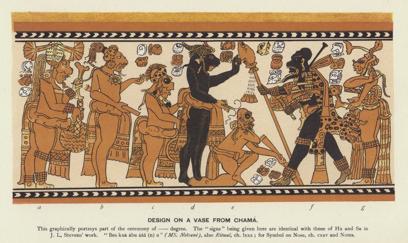 Motif sur un vase de Chama - English School