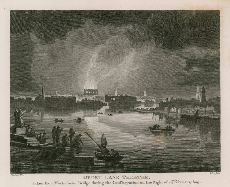 Destruction du théâtre de Drury Lane, 24 février 1809 - English School