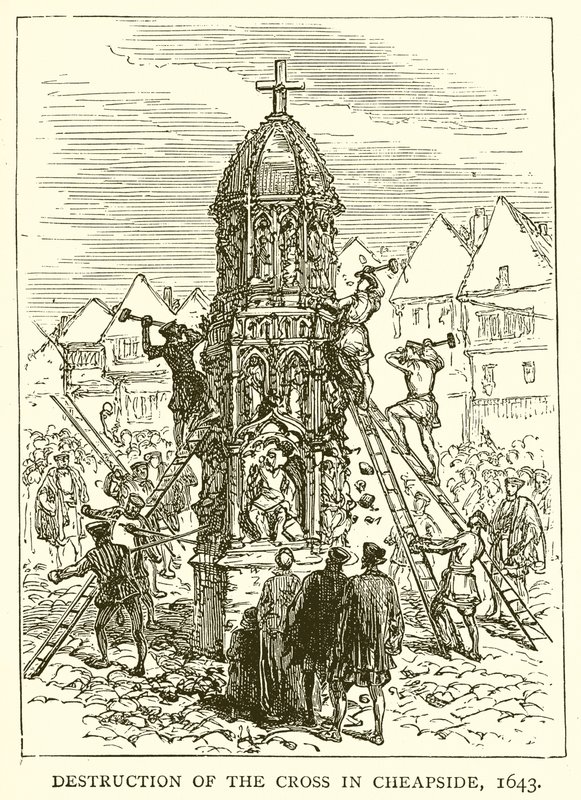 Destruction de la croix à Cheapside, 1643 - English School