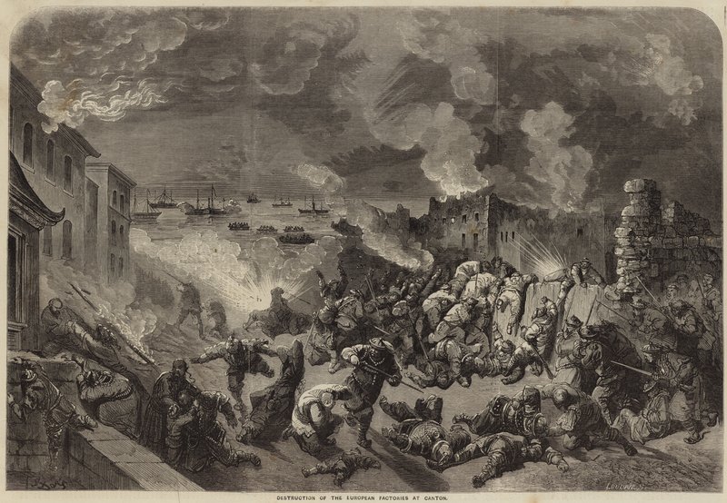 Destruction des usines européennes à Canton - English School