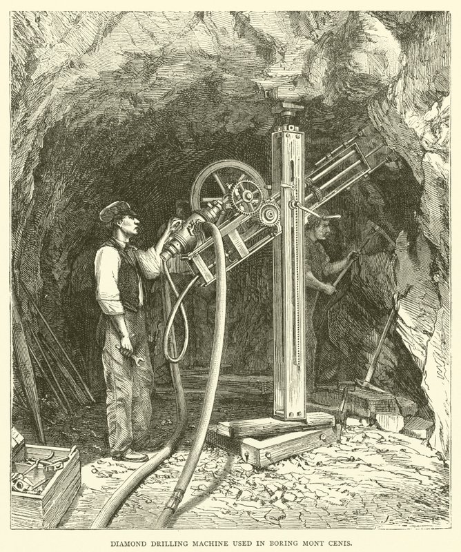 Machine de forage au diamant utilisée pour percer le Mont Cenis - English School