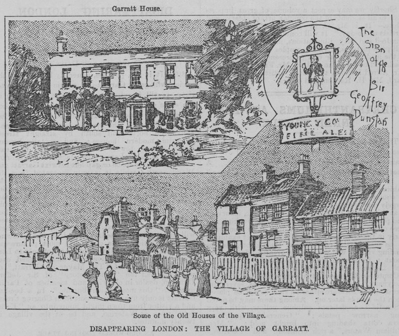 Londres en voie de disparition : le village de Garratt (gravure) - English School