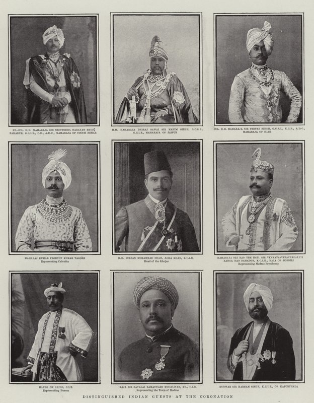 Invités indiens distingués au couronnement, illustration de The Graphic, 28 juin 1902 - English School