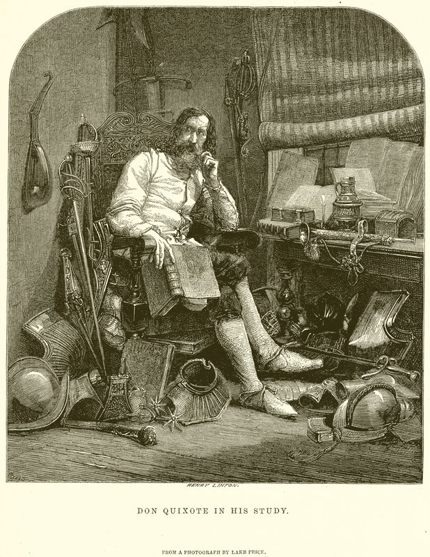 Don Quichotte dans son étude - English School