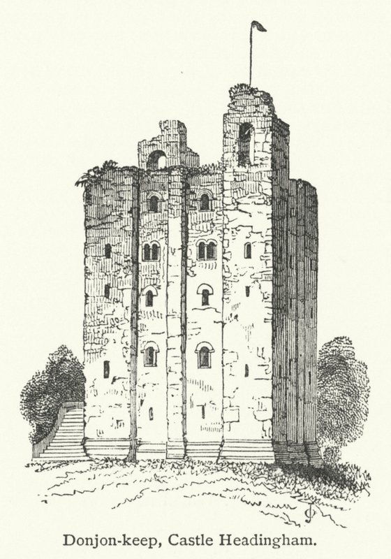 Donjon-keep, Castle Headingham (gravure) - English School